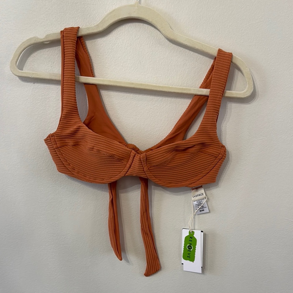 L*Space Nikita Bikini Ribbed Top New with tag Back tie